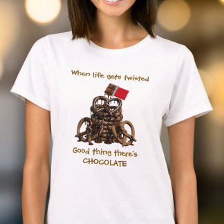 T-shirt Quand la vie se complique Chocolat et Bretzels