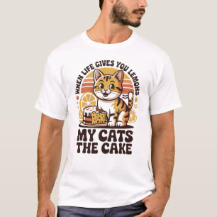 T-shirt Quand la vie vous donne des citrons, mon chat mang