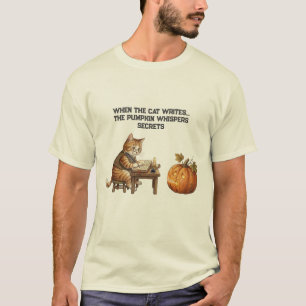 T-shirt quand le chat écrit la citrouille murmure des secr