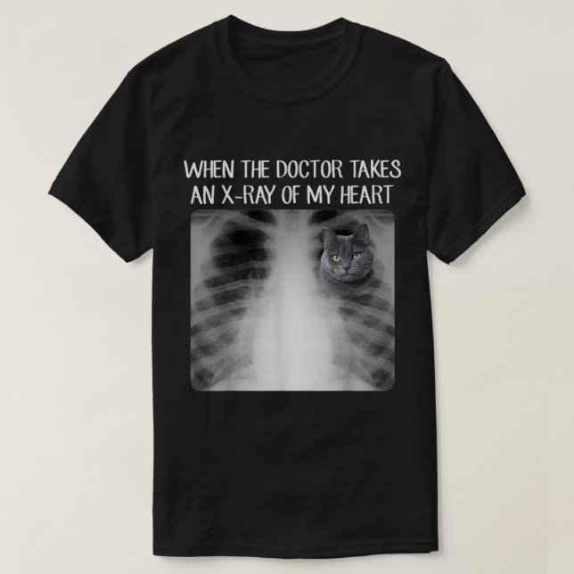 T-shirt Quand Le Docteur Me Prend Xray De Mon Coeur Drôle  (Design devant)