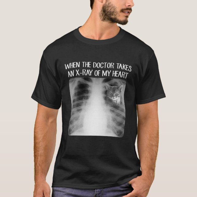 T-shirt Quand Le Docteur Prend X-Ray De Mon Coeur Drôle Ab (Devant)