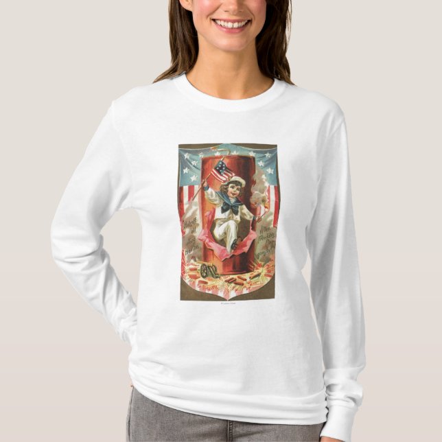 T-shirt Quand le drapeau de liberté va par (Devant)