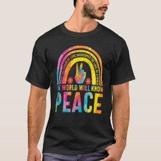 T-shirt Quand Le Pouvoir De L'Amour La Paix Signe Tie Dye 