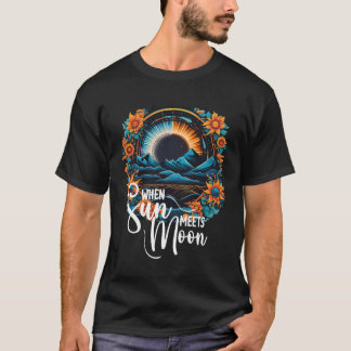 T-shirt Quand le soleil rencontre la lune, l'éclipse solai