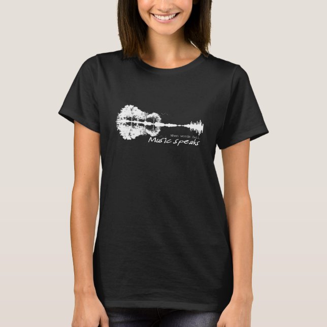 T-shirt Quand les mots échouent musique parle guitare musi (Devant)