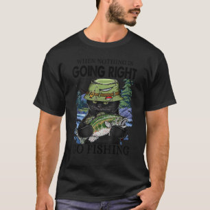 T-shirt Quand Rien Ne Va Aller À La Pêche Chat Noir