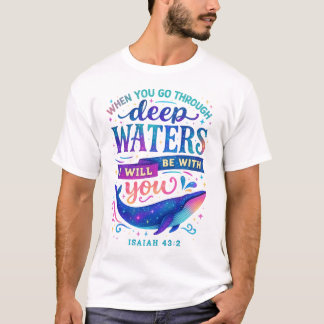 T-shirt Quand Vous Traverserez Des Eaux Profondes, Je Sera