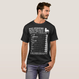 T-shirt Quantité de faits de nutrition de Dogo Argentino