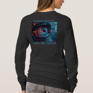 T-shirt Quantum Eye choses femmes noir longue manche chemi