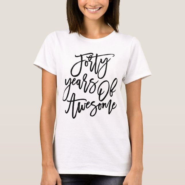 T-shirt Quarante ans de manuscrit | noir impressionnant (Devant)