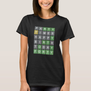T-shirt Quarante Jeu Quotidien Mot Anniversaire Tee