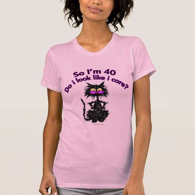 T-shirt quarantième Cadeaux de chat d'anniversaire (Devant)