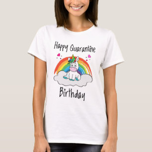 T-shirt Quarantine Anniversaire Unicorn arc-en-ciel