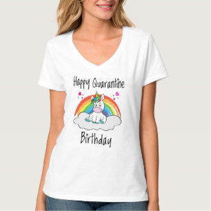 T-shirt Quarantine Anniversaire Unicorn arc-en-ciel
