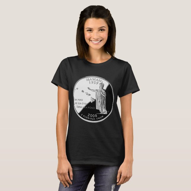 T-shirt Quart faux de l'État d'Hawaï (Devant entier)