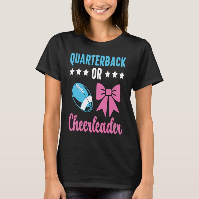 T-shirt Quarterback Or Cheerleader Baby Announcement Gende (Devant)