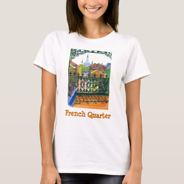T-shirt Quartier Français Balcon, Quartier Français (Devant)