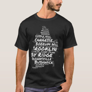 T-shirt Quartiers de Brooklyn New York Word Cloud Brookly