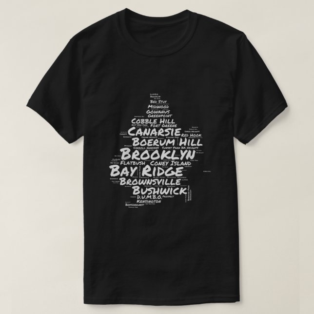 T-shirt Quartiers de Brooklyn New York Word Cloud Brookly (Design devant)