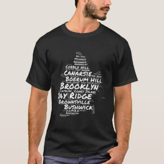 T-shirt Quartiers de Brooklyn New York Word Cloud Brookly
