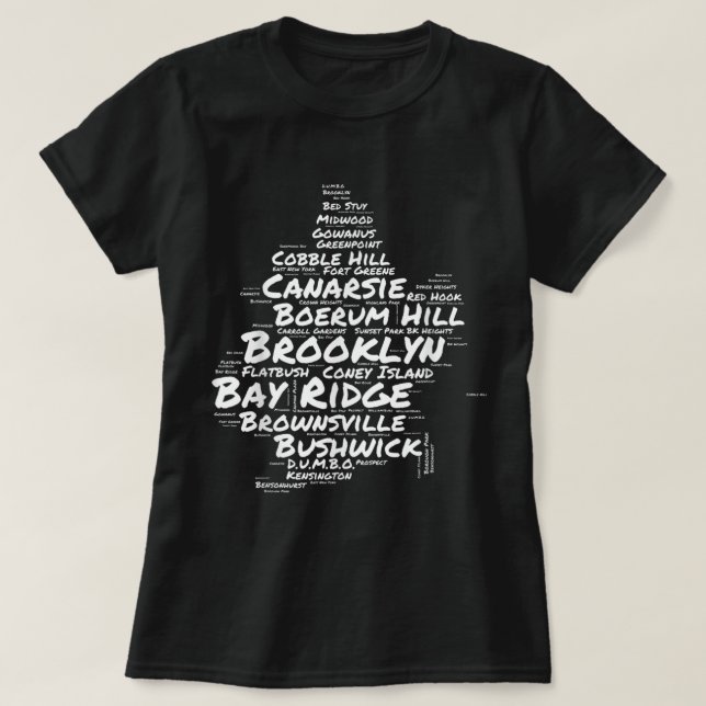 T-shirt Quartiers de Brooklyn New York Word Cloud Brookly (Design devant)