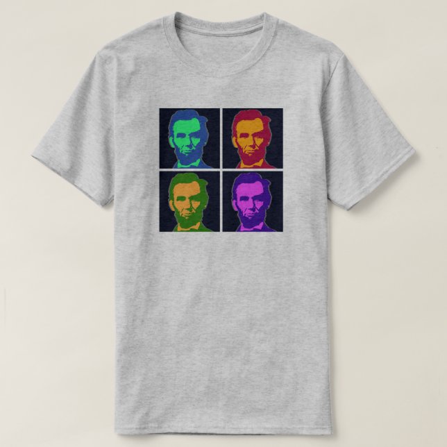 T-shirt Quatre Abraham Lincoln Pop Art (Design devant)