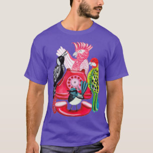 T-shirt Quatre appels d'oiseaux 12 jours de Noël rose