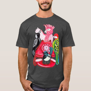 T-shirt Quatre appels d'oiseaux 12 jours de Noël rose