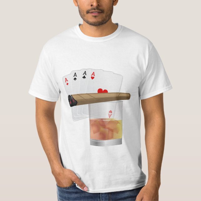 T-shirt Quatre As, Un Verre et Un Cigar (Devant)