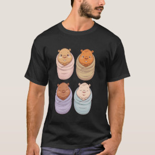 T-shirt Quatre capybaras adorables emmaillotent un bébé ca