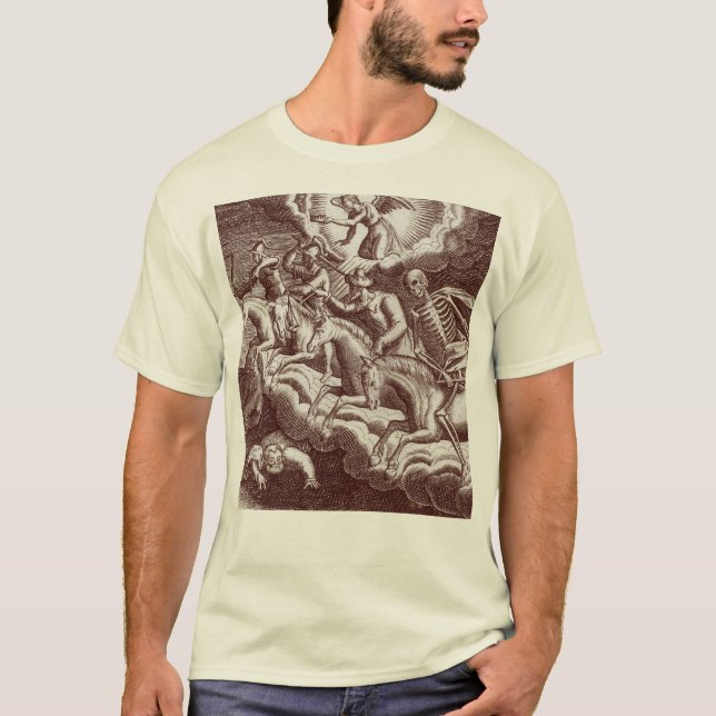 T-shirt Quatre cavaliers de la vieille copie de bible (Devant)
