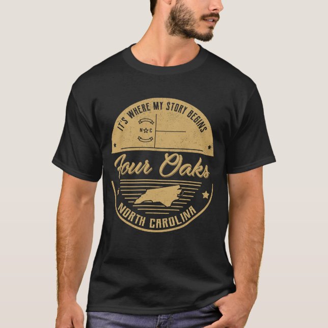 T-shirt Quatre chênes Caroline du Nord C'est là que commen (Devant)