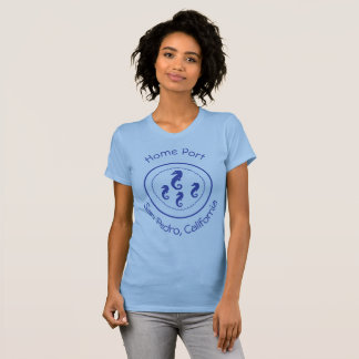 T-shirt - Quatre Chevaux de mer avec nom en bleu f