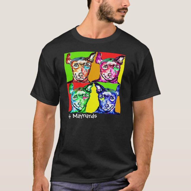 T-shirt Quatre chienchiens mignons pour des amants de (Devant)