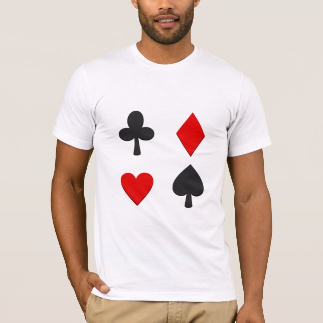 T-shirt Quatre Couleurs de Cartes (Devant)