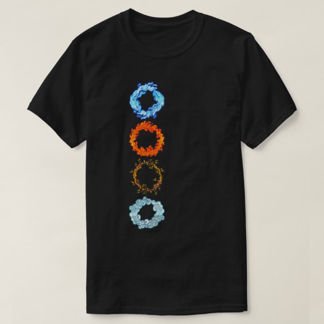 T-shirt Quatre éléments Air Earth Fire Water Ancienne Alch (Design devant)