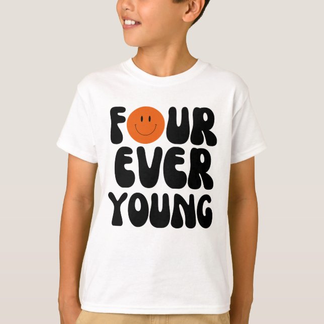 T-shirt Quatre Ever Young Boy Quatrième anniversaire 4e an (Devant)