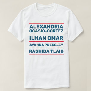 T-shirt Quatre femmes courageuses blanches et bleues