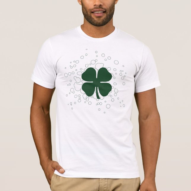 T-shirt quatre feuilles de trèfle. bulles. (Devant)