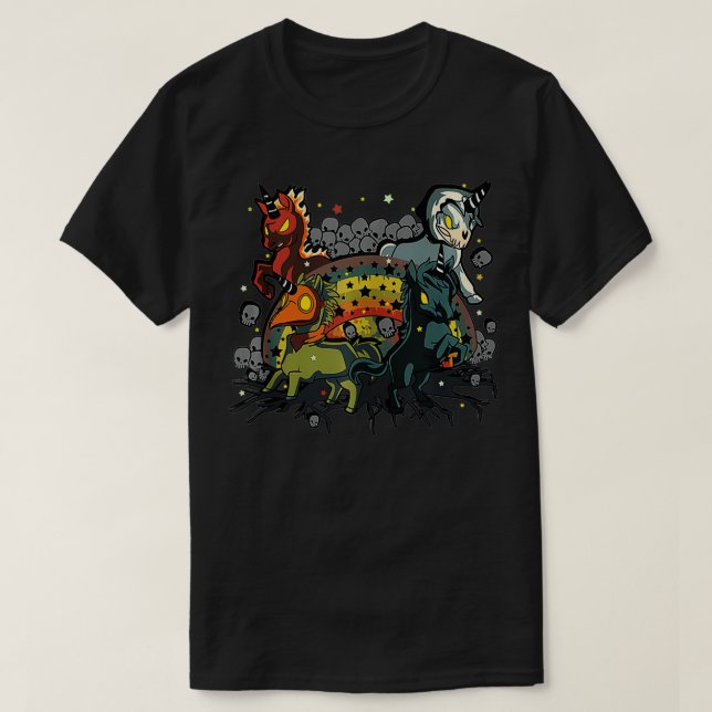 T-shirt Quatre Horseman Apocalypse Inspiré Unicorne Apocal (Design devant)