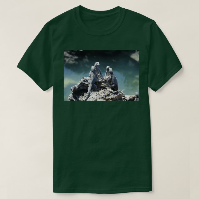 T-shirt Quatre Iguanas d'eau sur les îles Galapagos (Design devant)