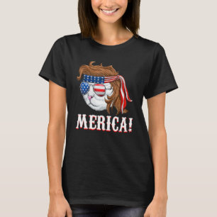 T-shirt Quatre Juillet Merica Patriote Américain Chat Mull