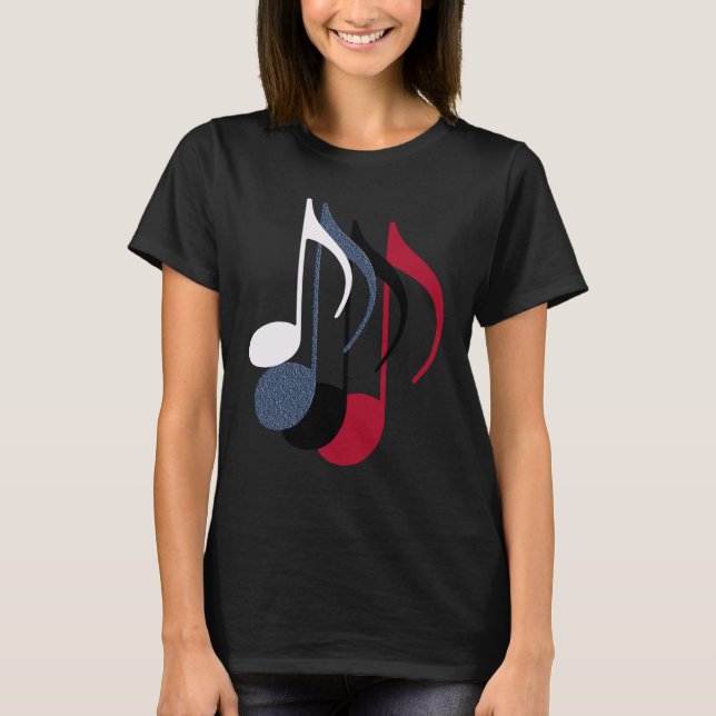 T-shirt quatre notes de musique (Devant)