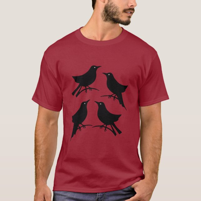 T-shirt Quatre Oiseaux Rétro Découpe Mi-Siècle 8 (Devant)