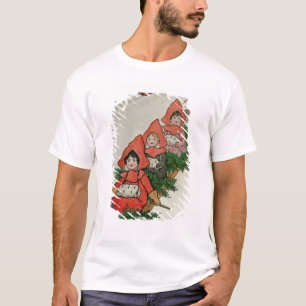 T-shirt Quatre petites filles sur un traîneau