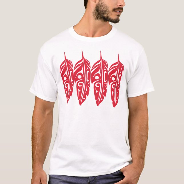 T-shirt Quatre plumes rouges d'Eagle (Devant)