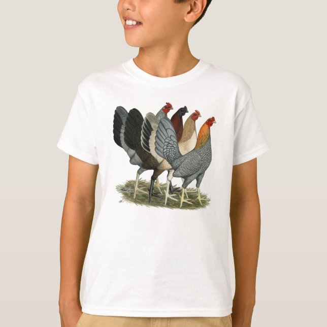 T-shirt Quatre poules de combat (Devant)