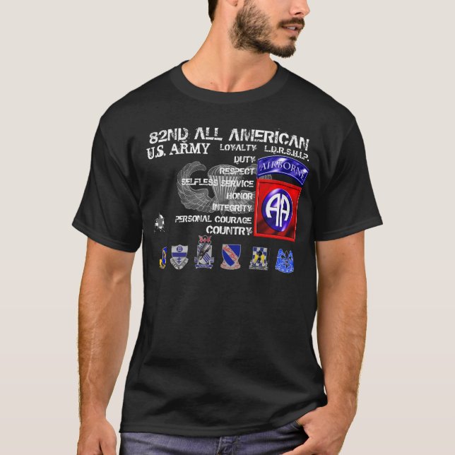 T-shirt quatre-vingt-deuxième Tout américain (Devant)