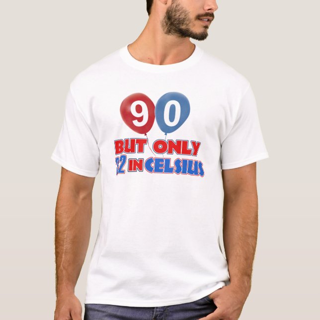 T-shirt quatre-vingt-dixième conceptions d'anniversaire (Devant)