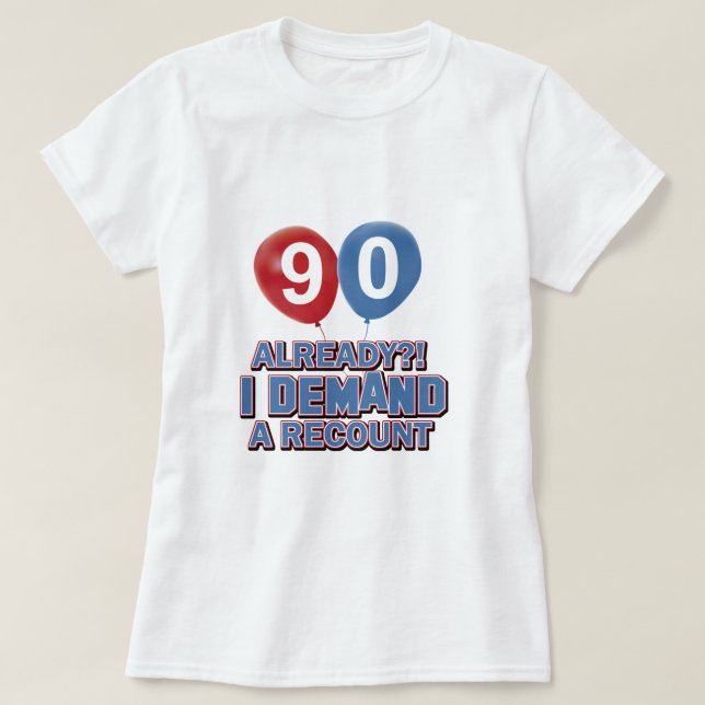 T-shirt quatre-vingt-dixième conceptions d'anniversaire (Design devant)